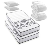 BLUE MOON Pack Breizh 2 Matelas Mousse Breizh 90x190 + 2 Couettes + 2 Oreillers. Mousse profilée 5 Zones de Confort. Épaisseur 15cm - Fabriqué en Belgique