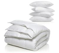 BLUE MOON Pack Hiver Couette 220x240cm et 4 Oreillers 60x60-550g/m² - Confort Hypoallergénique - Fabriqué en Belgique
