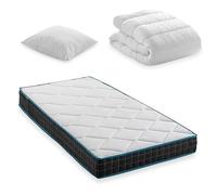 BLUE MOON Pack Matelas Atmosphère 90x190 + Couette + Oreiller | 434 Ressorts | 7 Zones de Confort | Soutien mi-ferme | Indépendance de couchage | Livré Compressé | Fabriqué en Belgique