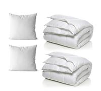 Blue Moon Pack Twin 2 Couettes 140x200 + 2 Oreillers | 4 Saisons | Ouate Respirante 300 g/m² | Toucher Peau de Pêche | Lavable en Machine | Hypoallergénique | Fabriqué en Belgique