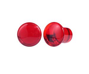 blue palm jewelry Paire de bouchons évasés simples en verre rouge avec joints toriques Tailles 8GA-13/16 E610, verre