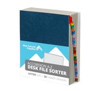 Blue Summit Trieur de fichiers de bureau extensible, organiseur de fichiers | Organiseur de fichiers accordéon alphabétique, 20 intercalaires A-Z, pour courrier, fichiers, factures et organisation de