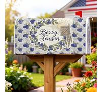 Blueberry Couverture magnétique pour boîte aux lettres d'été rustique, couronne de soleil d'été bleu pour décoration de jardin extérieur, 53,3 x 64,9 cm