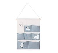 bluebone 7 Poches Mignon Dessin Animé Motif Tenture Murale Sac Cosmétique Maquillage Brosse Organisateur De Stockage (Bleue)