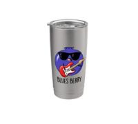 Blues Berry Jeu de mots amusant aux fruits Gobelet isotherme en acier inoxydable double paroi