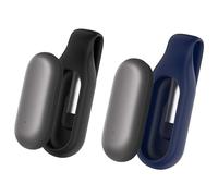 Blueshaweu Compatible avec PLAUD NotePin Étui à clip en silicone souple avec fermeture pour enregistreur vocal NotePin AI (noir + bleu)