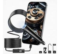 BlueSwan Camera Endoscopique 1920P HD, 3 en 1 USB Endoscope Canalisation | Endoscopique IP67- 8 LED Réglables, sans WiFi Câble Semi-Rigide de 5 m - Camera Inspection pour Réparation Auto & Plomberie