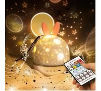 Bluetooth Bébé Veilleuse Projecteur,Veilleuse LED Enfant Lampe Musicale et Lumineuse 360°Rotation, pour les Cadeaux, Anniversaire