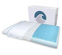 Bluewave Bedding Oreiller super fin en mousse à mémoire de forme en gel CarbonBlue Max Cool pour les personnes dormant sur le ventre et le dos - Design fin et plat avec refroidissement avancé (hauteur