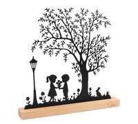BlueXP Décoration de Printemps Figurine Enfant en Métal Scène | Magique avec Arbre Enfants et Lapin Ldéale pour Salon Rebord de Fenêtre et Chambre Cadeau Tendre Bois de Hêtre pour Moments