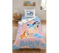 Bluey Bingo Étoiles Housse de Couette 140x200 + Taie 65x65 Coton Oeko-Tex | Parure de lit réversible 1 personne | Coton naturel doux respirant | Licence officielle | Enfant 3-8 | Cadeau | Idée cadeau