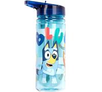 Bluey Bouteille d'eau avec paille - 580 ml - 100% étanche - Durable - En plastique solide et sans BPA - Bleu clair