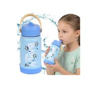 BLUEY Bouteille en acier pour l'eau avec bec verseur et poignée, pour fille 350ml