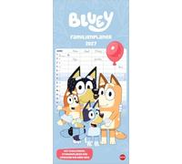 Bluey Familienplaner 2027: Wandkalender für Familien mit fünf Spalten für maximale Terminübersicht. Planungsinstrument für Bluey-Fans im Format 21 x 45 cm
