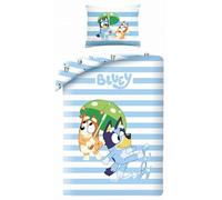 Halantex Parure de lit Bluey BY1324 pour enfant 100% coton sous licence officielle 140x200+70x90 cm