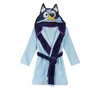 ARTESANÍA CERDÁ, S.L. Peignoir Bluey Bleu 5 ans - Long 100% polyester, capuche à oreilles, ceinture