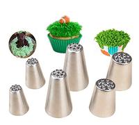 BLUGUL Douille Herbe, 6pcs Douilles Cheveux, Ustentile pour Décoration de Gâteaux, Herbe
