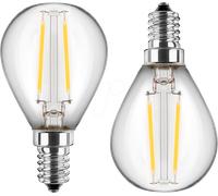 BLULAXA 49798 - Lampe à incandescence LED G45, E14, 2,5 W, 250 lm, blanc chaud,