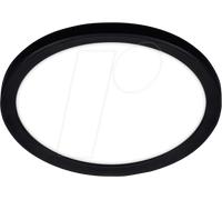 BLULAXA 50956 - Plafonnier, 12 W, 1200 lm, 3000 K, bague noire