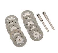 Blulu Lot de 12 Mini-Disques à Tronçonner Perforés 22 mm | Disques à Découper Diamant, Tiges Ann Arbor Incluses