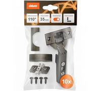 blum 10x charnière de meuble CLIP top BLUMOTION 110° I charnière à boîtier Soft-close 35 mm I embase en croix CLIP montable séparément, distance 0 mm | Réglage 3D façade | Onyx | Butée d'angle