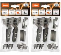 blum 2x charnière de meuble CLIP top BLUMOTION 110° I charnière à boîtier Soft-close 35 mm I embase en croix CLIP montable séparément, distance 0 mm | Réglage 3D façade | Onyx | Butée d'angle