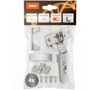 blum 4x CLIP top BLUMOTION charnière 35mm recouvrement total nickelé | Amortisseur soft-close intégré | Recouvrement total couverture complète | Réglage 3D | Clipsage sans outil | Boîtier Ø35mm
