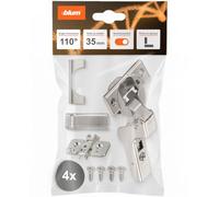 blum 4x CLIP top BLUMOTION charnière invisible 35mm en applique nickelé | Amortisseur soft-close intégré | En applique pour portes encastrées | Réglage 3D | Clipsage sans outil | Boîtier Ø35mm