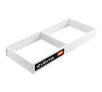 blum AMBIA-LINE Organiseur de tiroir Acier 47×20×5 cm | Blanc soie | Support à plaque magnétique - aucun glissement | Range-couverts & séparateur de tiroir en acier