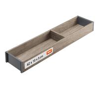Blum AMBIA-LINE Organiseur de tiroir Décor bois 42×10×5 cm | Chêne Nebraska | Pieds antidérapants - maintien sûr sans collage | Range-couverts & séparateur en décor bois