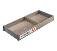 Blum AMBIA-LINE Organiseur de tiroir Décor bois 42×20×5 cm | Chêne Nebraska | Pieds antidérapants - maintien sûr sans collage | Range-couverts & séparateur en décor bois