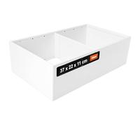 blum AMBIA-LINE organiseur de tiroir en acier thermolaqué | idéal pour cuisine, salle de bain et habitat | extensible modulairement | 37×22×11 cm | avec plaque magnétique | Blanc soie