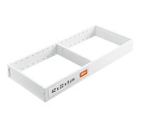 Blum AMBIA-LINE organiseur de tiroir en acier thermolaqué | idéal pour cuisine, salle de bain et habitat | extensible modulairement | 42×22×5 cm | avec plaque magnétique | Blanc soie