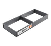 blum AMBIA-LINE organiseur de tiroir en acier thermolaqué | idéal pour cuisine, salle de bain et habitat | extensible modulairement | 42×22×5,1 cm | avec plaque magnétique | Gris Orion