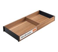 blum AMBIA-LINE organiseur de tiroir en décor bois haut de gamme | idéal cuisine, bain, dressing | utilisable modulairement et tenue sûre par pieds antidérapants | 42×20×5 cm| Noyer Tennessee