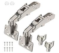 Blum B71T655 Lot de 2 charnières d'armoire à 170 degrés à fermeture automatique en nickel avec pare-chocs et 8 vis, angle pivotant, charnières européennes dissimulées