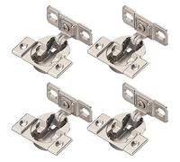 Blum Compact Lot de 4 charnières de meuble 107° nickelées avec ressort à visser, plaque de montage avec vis