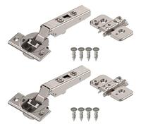 Blum Lot de 2 charnières Blumotion à fermeture amortie à 110 degrés, fermeture automatique, cadre frontal, avec plaques de montage (recouvrement complet, lot de 2)