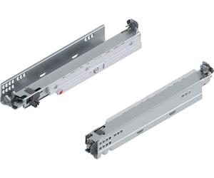 Blum Movento Tip On Blum Coulisse à sortie totale 350 NL, tiroir pouvant supporter jusqu'à 40 kg, guidage inférieur 760H3500T