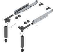Blum Space-Step Kit de ferrures de socle capacité de charge 150 kg 410mm plastique/acier gris