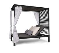 blumfeldt Bain de Soleil Double, Transat Jardin Exterieur 2 Personnes, Bain de Soileil Jardin en Polyester, Imperméable, Chaise Longue, Dossier Réglable, Séchage Rapide, Bains de Soleil Lit Design