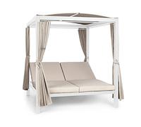 blumfeldt Bain de Soleil Double, Transat Jardin Exterieur 2 Personnes, Chaise Longue de Jardin en Polyester, Imperméable, Chaise Longue avec Dossier Réglable, Séchage Rapide, Bains de Soleil Design