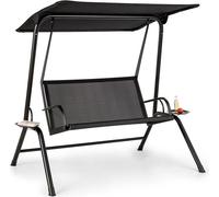 Blumfeldt Bel Air Mono Swing Balancelle de jardin avec auvent - cadre acier noir