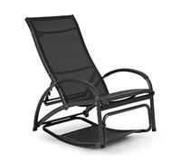 blumfeldt Beverlywood - Chaise Longue, Fauteuil à Bascule, Facile à Nettoyer, Cadre en Aluminium, Design Ergonomique, Comfort Mesh Respirant, 4 Positions, Noir
