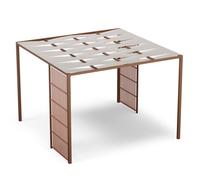 Blumfeldt Blumfeldt Shade Cove Vert Pergola en toile 3x3 m Pare-vue thermolaqué résistant aux intempéries Beige