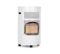 blumfeldt Bonaparte - radiateur à gaz, brûleur céramique Infrarouge, 3 réglages: 1,6/2,6/4,2 KW, boîtier cylindrique et Couvercle de réservoir Pleine Taille, allumage électrique à Pile, Blanc