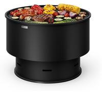 blumfeldt Brasero avec grille – 3-en-1 Fire saladier, Grill & Table, Low-Fumoir Design, Steel Construction, Accessories Included