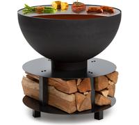 Blumfeldt Brasero Exterieur pour le Jardin, Brasero Plancha Portable avec Grille de BBQ, Bol en Acier, Brasero Barbecue avec Foyer pour le Camping, Brûleur à Bois, Ultra Solide, 60 x 56 x 60 cm