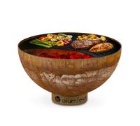 Braséro de jardin - blumfeldt Braséro Savage - Foyer de terrasse - Grille barbecue Ø60cm - Braséro 2 en 1 - Charbon ou bois - Rouille