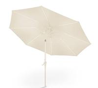 Blumfeldt Parasol de Jardin Exterieur et Balcon, Panneaux Solaires, Lumières LED, Protection UV, Etanche, Grand Parasol Deporte Réglables Hauteur et Angle, Parasols Exterieur Jardin, Avec ou Sans Pied